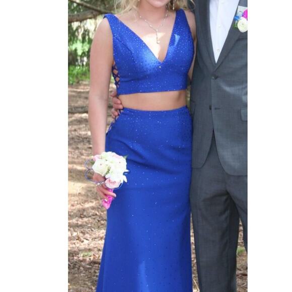 Sherri Hill Dresses & Skirts - Sherri Hill Prom Hoco Dress Formal Gown Sequins Royal Blue Size 6 Bedazzled